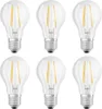 Six clear LED light bulbs arranged in two rows of three against a white background. Voir les images du produit