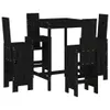 5-tlg. Gartenbar-Set Schwarz Massivholz Kiefer Produktbild-Vorschau 1