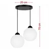 Moderne hanglamp met 2 lampen, zwart, met witte glazen Productafbeelding-voorbeeld 2