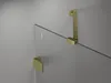 A close-up view of a shower door hinge and glass panel. Produktbild-Vorschau