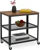 Relaxdays Rollwagen, 3 Ablagen, Industrial Design, HBT: Produktbild-Vorschau 1