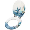 WC Sitz BLUE STARFISH Blau Weiß Toilettensitz Softclose MDF Produktbild-Vorschau 2