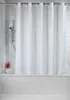 A white shower curtain hanging in a bathtub. Produktbild-Vorschau