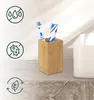 2 x Zahnputzbecher, eckig, natürliches Design, Bad Produktbild-Vorschau 3