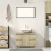 A bathroom vanity with a sink and mirror. Náhled obrázku produktu
