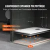 A diagram illustrating the layers of a shower base installation, highlighting its lightweight and waterproof features. Voir les images du produit