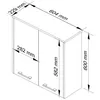 A technical drawing with dimensions of a cabinet. Produktbild-Vorschau