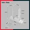 A metal U-shaped post bracket with dimensions and screws shown. Anteprima dell’immagine prodotto