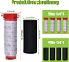 Product description image showing filters and their dimensions, along with filter sets. Produktbild-Vorschau