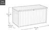 A line drawing of a storage box with dimensions indicated. Produktbild-Vorschau