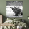 MuchoWow® Wandteppich Wandbehang Schottisches Hochlandrind Produktbild-Vorschau 4
