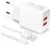 Doppel Schnellladegerät mit Kabel – 2x USB-A Ports Produktbild-Vorschau 1