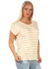 Damen Oberteil T-Shirt Gestreift Shirt Kurzarm Rundhals Produktbild-Vorschau 2