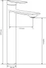 Mexen Zero rubinetto alto da lavabo, nero - 71110-70 Anteprima dell’immagine prodotto 2