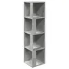 Eckregal Betongrau 33x33x132 cm Holzwerkstoff Produktbild-Vorschau 1
