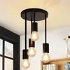 ZMH Deckenleuchte Schwarz Vintage 4 Flammig E27 Küchenlampe Produktbild-Vorschau 1