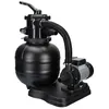 A black sand filter and pump system for a swimming pool, shown against a white background. Produktbild-Vorschau