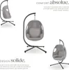 Fauteuil suspendu ANIKA avec cadre et coussin 160kg - gris Voir les images du produit 3