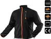 A black fleece sweatshirt with orange accents, shown against a white background. Podgląd zdjęcia produktu