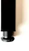 Close-up of the bottom of a black table leg with an adjustable foot. Produktbild-Vorschau