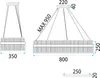 Technical drawing with dimensions for a chandelier. Náhľad obrázku produktu