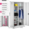 Skříňka se 6 přihrádkami a tyčí na oblečení - šedá, 80 cm Náhled obrázku produktu 7