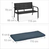 Relaxdays Gartenbank mit Sitzkissen, Holzoptik, HBT: 78 x Produktbild-Vorschau 6