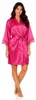 Damen Satin Morgenmantel Kimono kurz mit Spitze Bademantel Produktbild-Vorschau 1