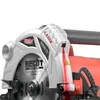 A close-up view of a circular saw, highlighting its laser guide feature. Produktbild-Vorschau