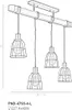 Żyrandol Reda czarny mat-ciemne drewno 4xE27x40W drewno Podgląd zdjęcia produktu 3