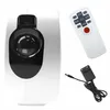 A white projector with a black lens, a remote control, and a power adapter are arranged on a white background. Podgląd zdjęcia produktu