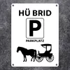Pferd mit Kutsche Metallschild in 15x20 cm mit Spruch Hü Produktbild-Vorschau 2