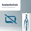 A battery with marketing text and an icon indicating leak protection. Náhled obrázku produktu