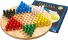 A Halma board game with colorful pieces is displayed on a white background, with the game box partially visible. Podgląd zdjęcia produktu