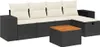 vidaXL 6-tlg. Garten-Sofagarnitur mit Kissen Schwarz Poly Produktbild-Vorschau 1