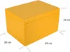Creative Deco Žltá drevená škatuľa s vekom | 40 x 30 x 24 Náhľad obrázku produktu 2