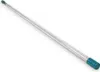 A long, thin, silver tube with teal caps on both ends, presented against a white background. Produktbild-Vorschau
