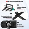 Collage of close-up images highlighting features of a black metal tractor lift. Podgląd zdjęcia produktu