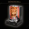 A döner grill with meat on a spit, with heating elements glowing red. Náhled obrázku produktu