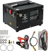 A black high-pressure air compressor with various accessories laid out below it. Náhled obrázku produktu