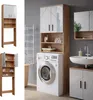 Waschmaschinenschrank Vicco Irma Weiß Hochglanz/Goldkraft Produktbild-Vorschau 2