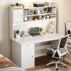 A white computer desk with a hutch, laptop, and office chair in a room. Náhled obrázku produktu