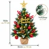 Mini Weihnachtsbaum 57 cm mit LED-Lichterkette & Deko-Set – Produktbild-Vorschau 2