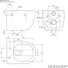 Technical drawing with dimensions of a toilet. Podgląd zdjęcia produktu