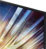 A close-up view of the corner of a television screen, showing abstract, colorful, and reflective imagery. Voir les images du produit