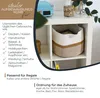 Aufbewahrungskorb mit verlängerten Griffen, HMF 39011-36CM-80, 36 x 30 x 25 cm, Weiß-Braun Produktbild-Vorschau