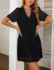 ASKSA Femme Robe en mousseline de soie col V Robe d'été Voir les images du produit 2