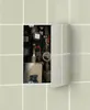 A close-up view of a plumbing inspection door, showing various pipes, meters, and valves. Produktbild-Vorschau