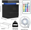 2x Nachttisch mit LED,Schwarz Hochglanz Nachtschrank mit Produktbild-Vorschau 3