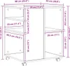 vidaXL Skriňa na kolieskach, vzhľad starého dreva 60x53x72 Náhľad obrázku produktu 8